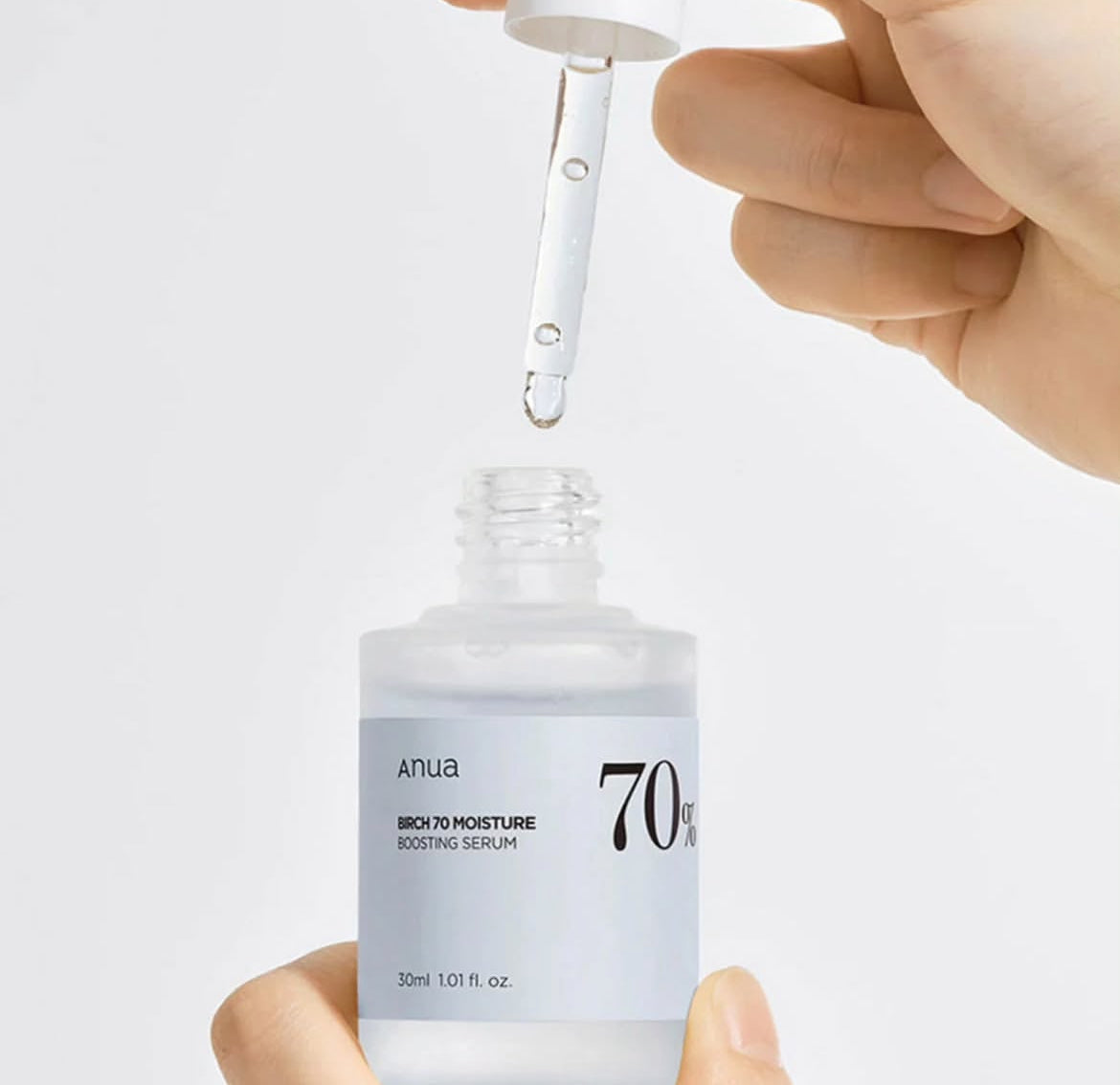 Anua Birch 70 Moisture Boosting Serum – Intensiv feuchtigkeitsspendendes Serum mit 70% Birkenextrakt - Glanzhaut