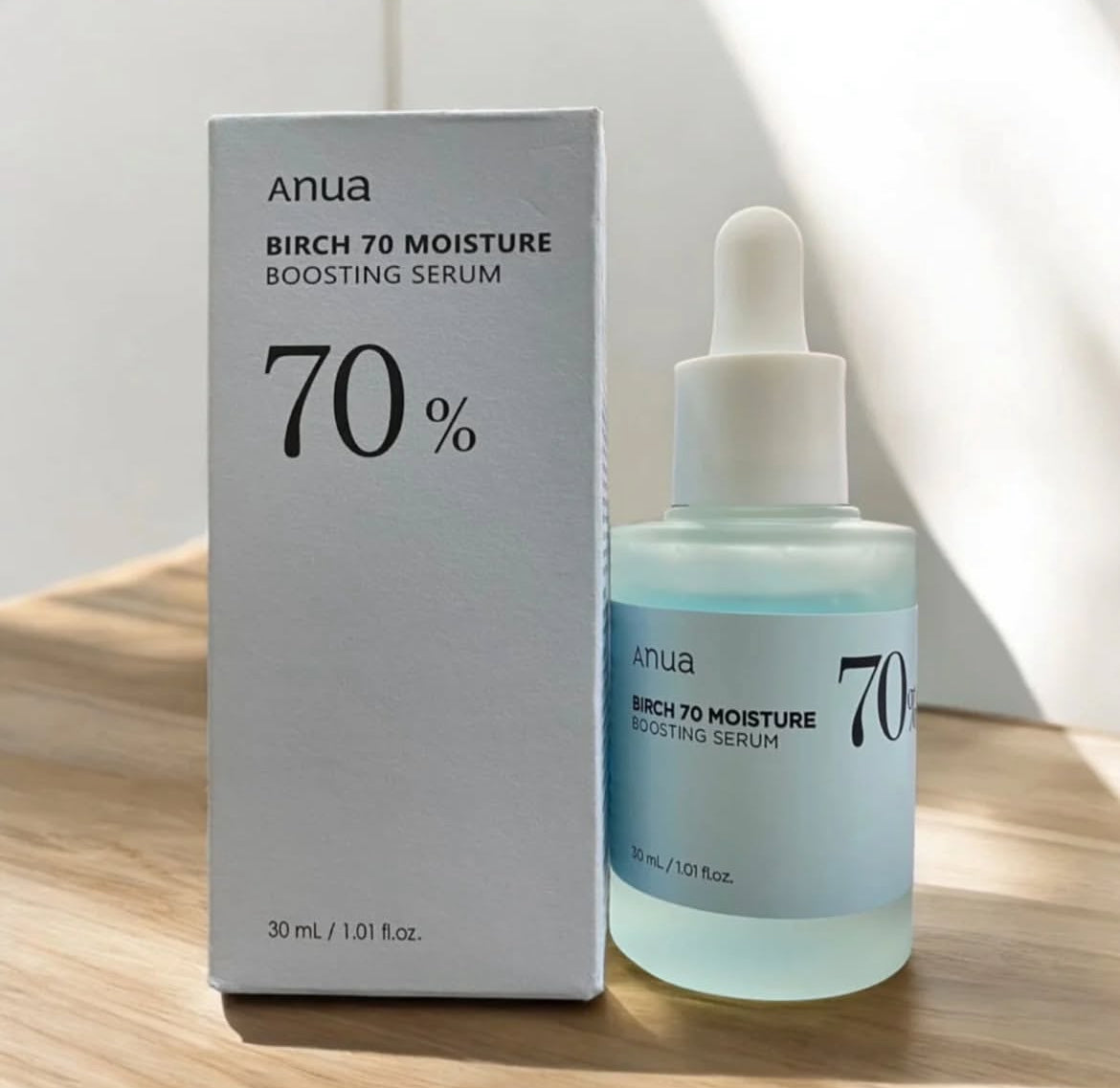 Anua Birch 70 Moisture Boosting Serum – Intensiv feuchtigkeitsspendendes Serum mit 70% Birkenextrakt - Glanzhaut