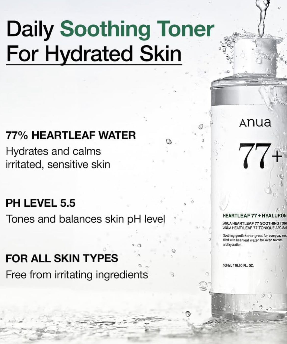 Anua Heartleaf 77% Soothing Toner – Beruhigender & feuchtigkeitsspendender Toner - Glanzhaut