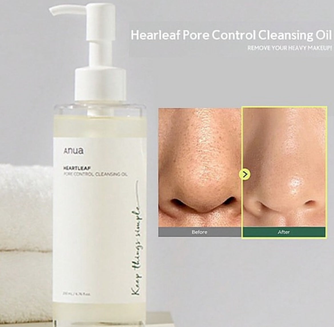 Anua Heartleaf Pore Control Cleansing Öl 200ml – Tiefenreinigung & Beruhigung - Glanzhaut