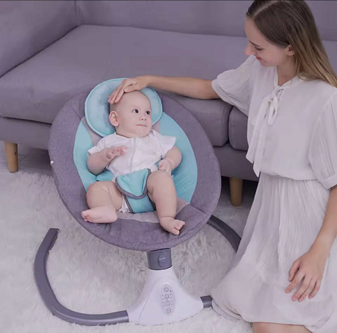 Elektrische Babywippe 3-in-1 – Schaukelstuhl, Wiege & Einschlafhilfe für Neugeborene - Glanzhaut