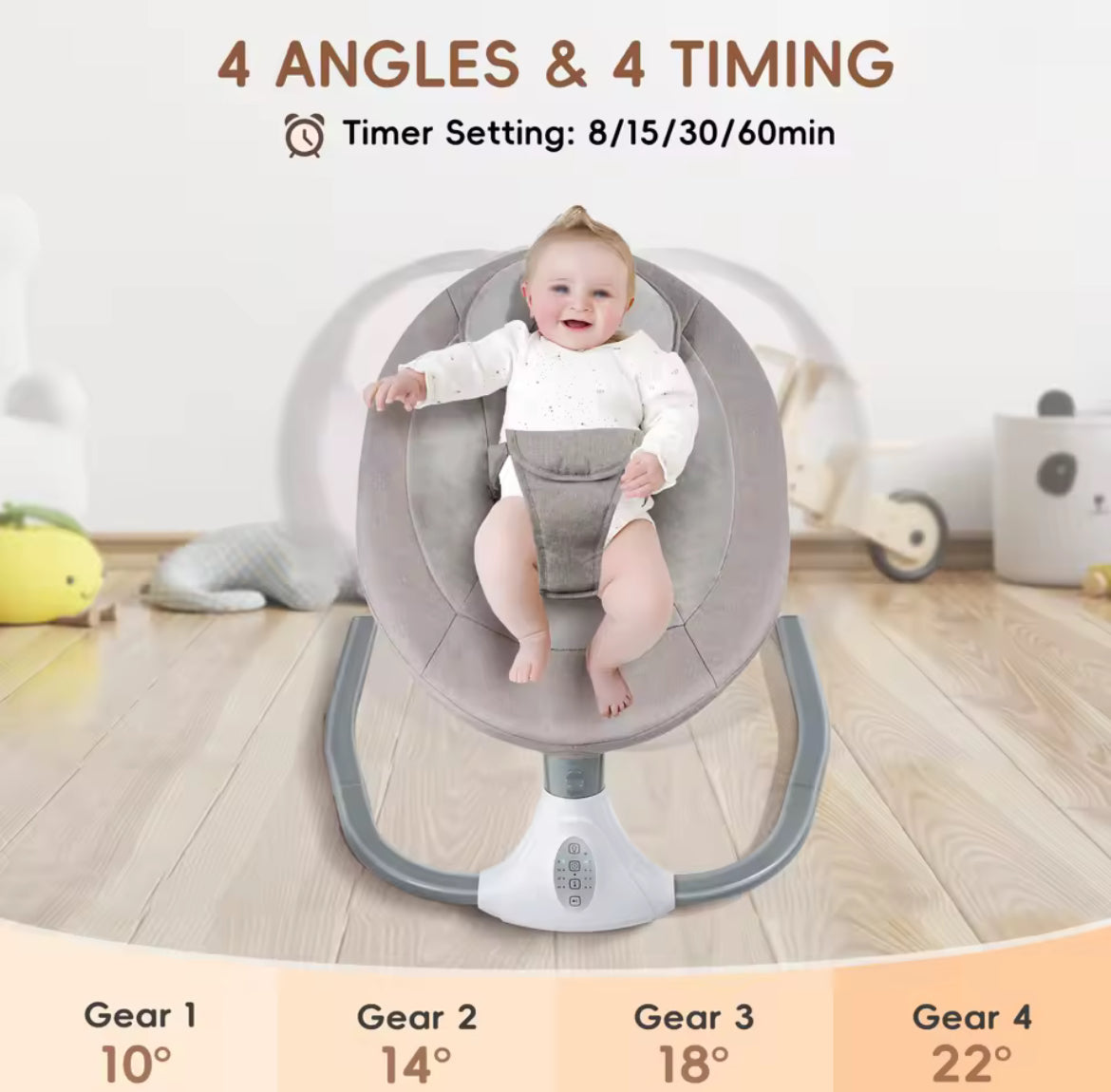 Elektrische Babywippe 3-in-1 – Schaukelstuhl, Wiege & Einschlafhilfe für Neugeborene - Glanzhaut