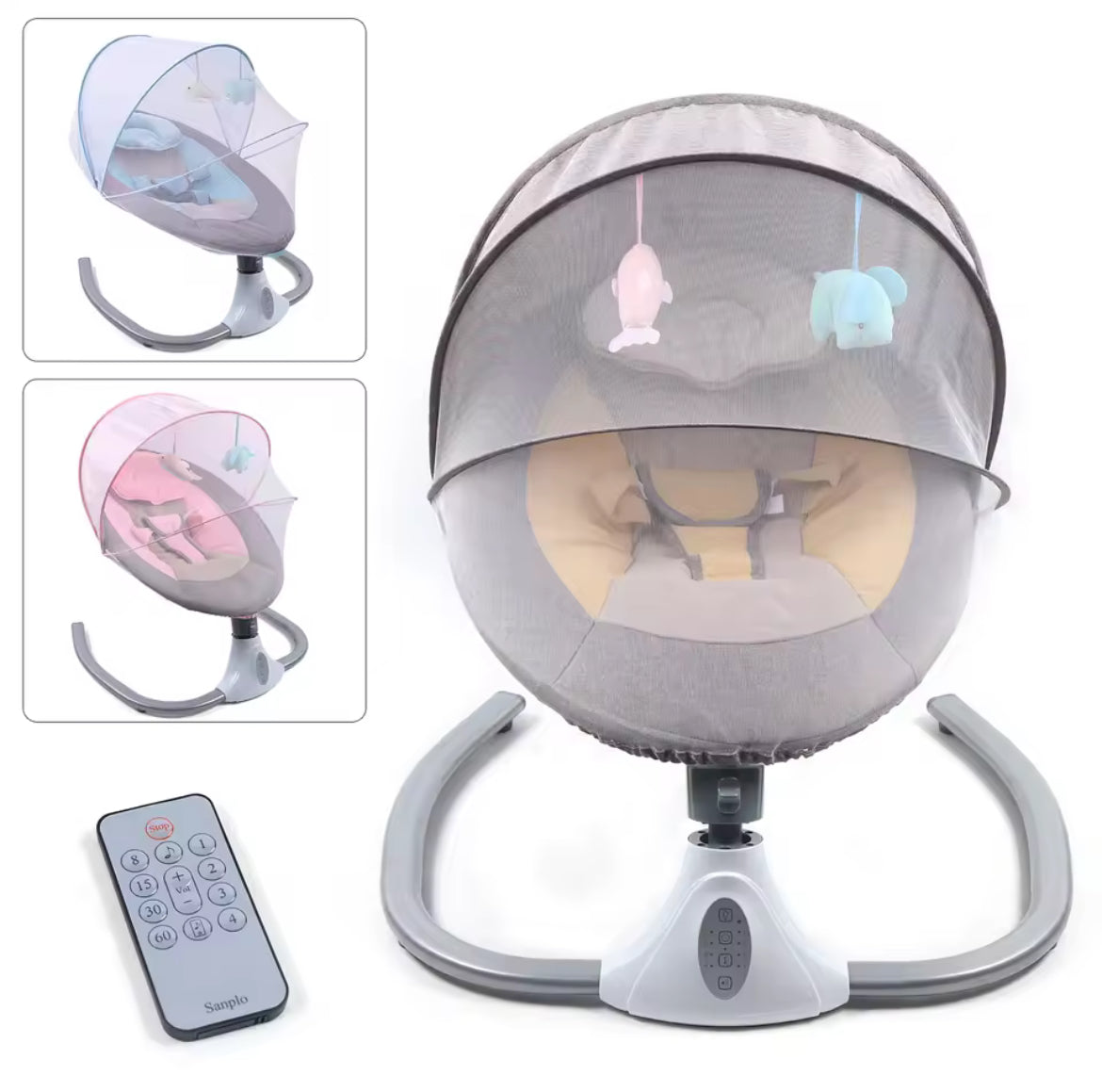 Elektrische Babywippe 3-in-1 – Schaukelstuhl, Wiege & Einschlafhilfe für Neugeborene - Glanzhaut