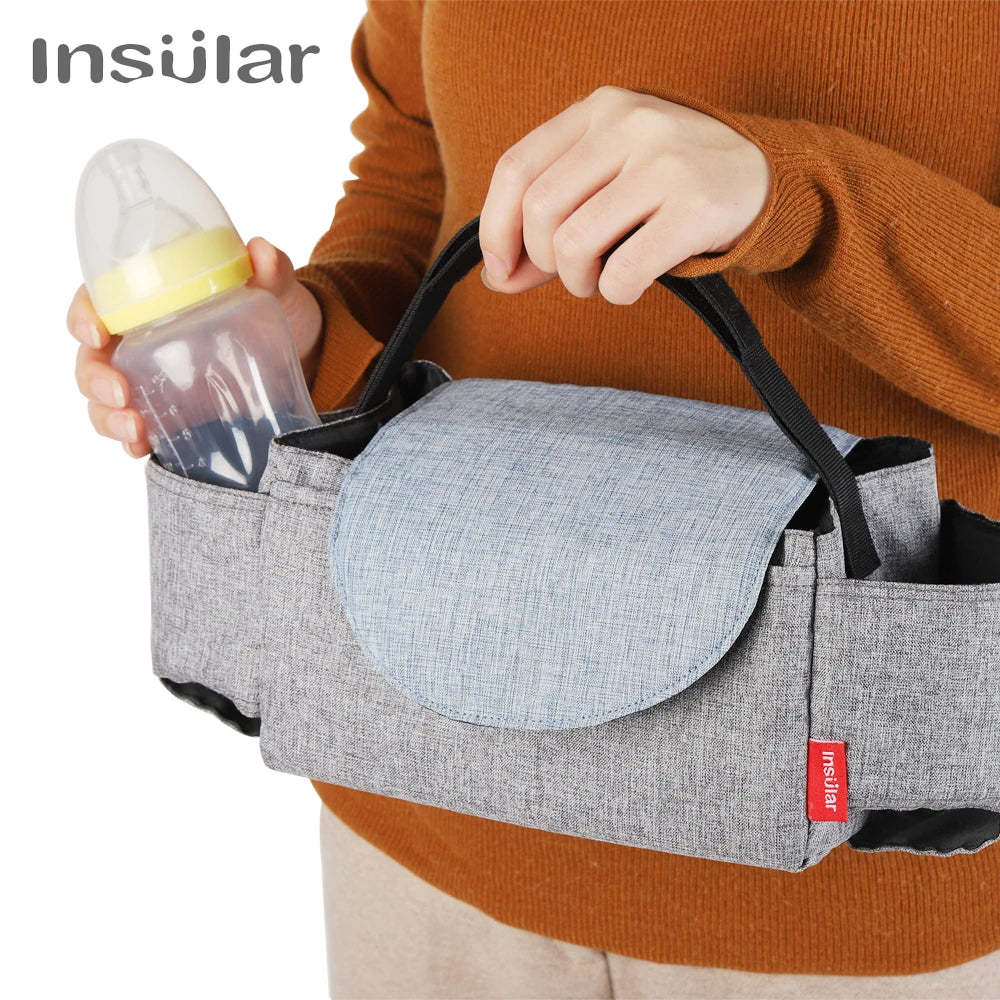 Wickeltasche mit Flaschenhalter - Glanzhaut