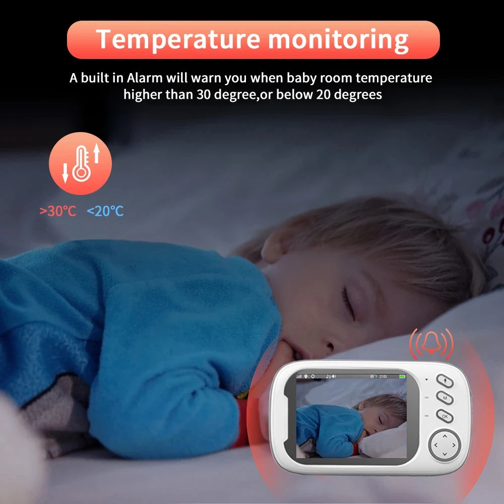 Cdycam 3,5 Zoll Kabellose Babyphone Temperatur & Kameraüberwachung-Wireless - Glanzhaut