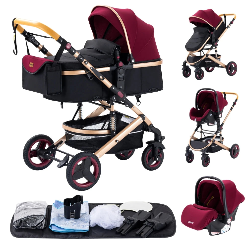 3-in-1 Baby Kinderwagen - Glanzhaut
