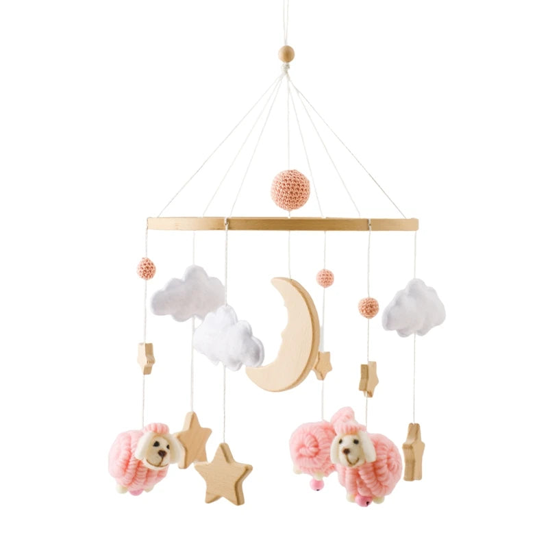 Holz & Häkel Baby Mobile – Stern-Pendeln für das Babybett - Glanzhaut