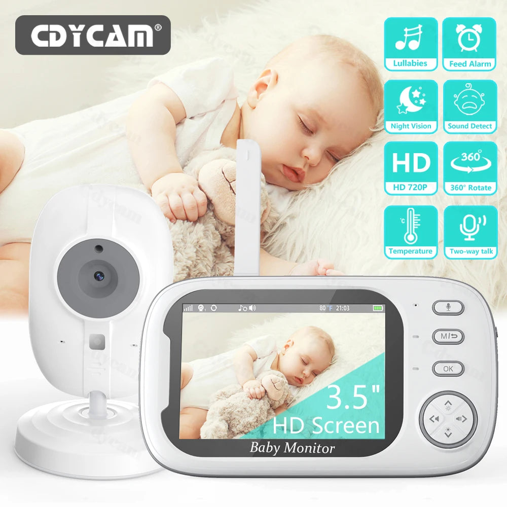 Cdycam 3,5 Zoll Kabellose Babyphone Temperatur & Kameraüberwachung-Wireless - Glanzhaut