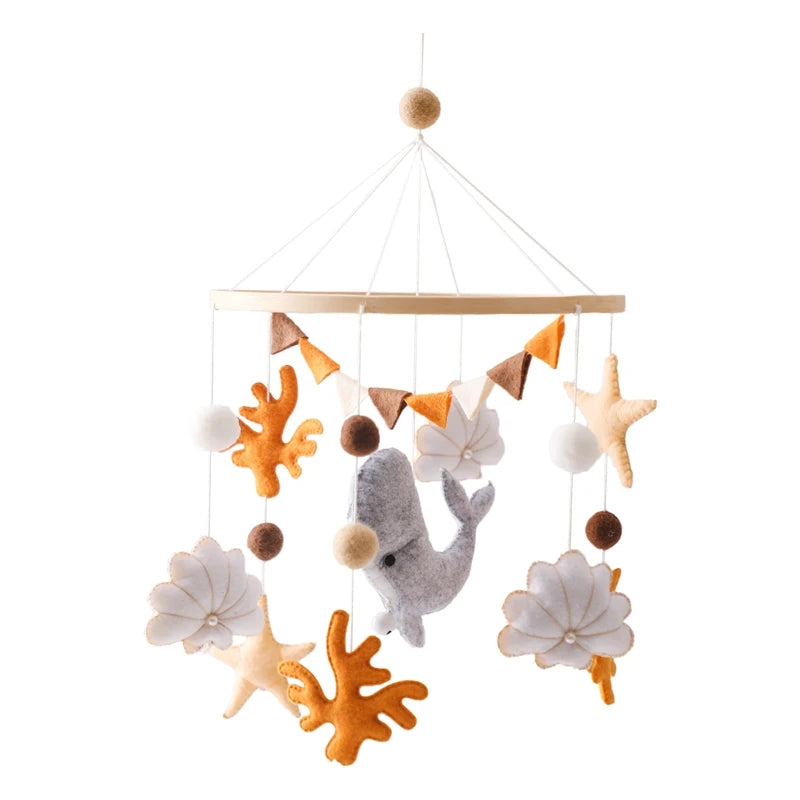 Holz & Häkel Baby Mobile – Stern-Pendeln für das Babybett - Glanzhaut