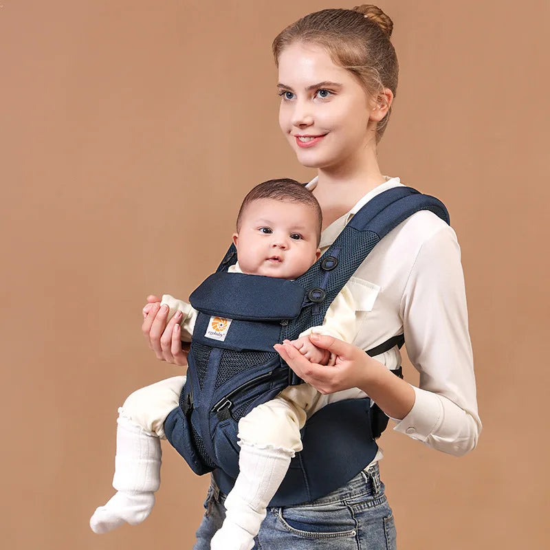 Ergonomische Babytrage mit multifunktionalem Hüftstütze – Für Neugeborene bis Kleinkinder, vielseitig tragbar (vorne und hinten), inklusive Zubehör - Glanzhaut