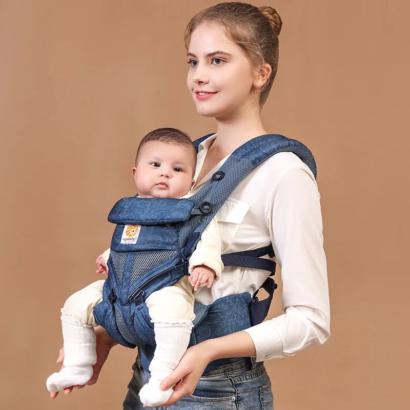 Ergonomische Babytrage mit multifunktionalem Hüftstütze – Für Neugeborene bis Kleinkinder, vielseitig tragbar (vorne und hinten), inklusive Zubehör - Glanzhaut