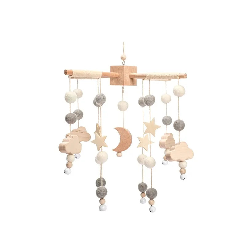 Holz & Häkel Baby Mobile – Stern-Pendeln für das Babybett - Glanzhaut