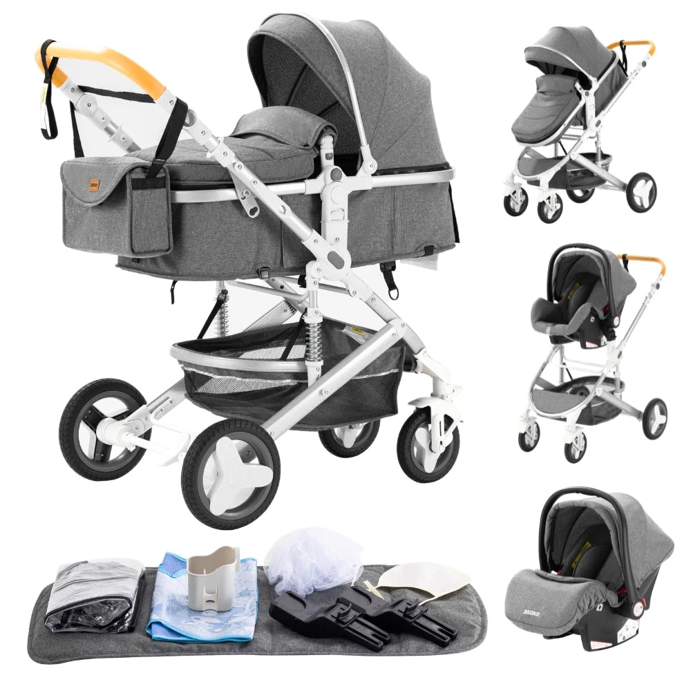 3-in-1 Baby Kinderwagen - Glanzhaut