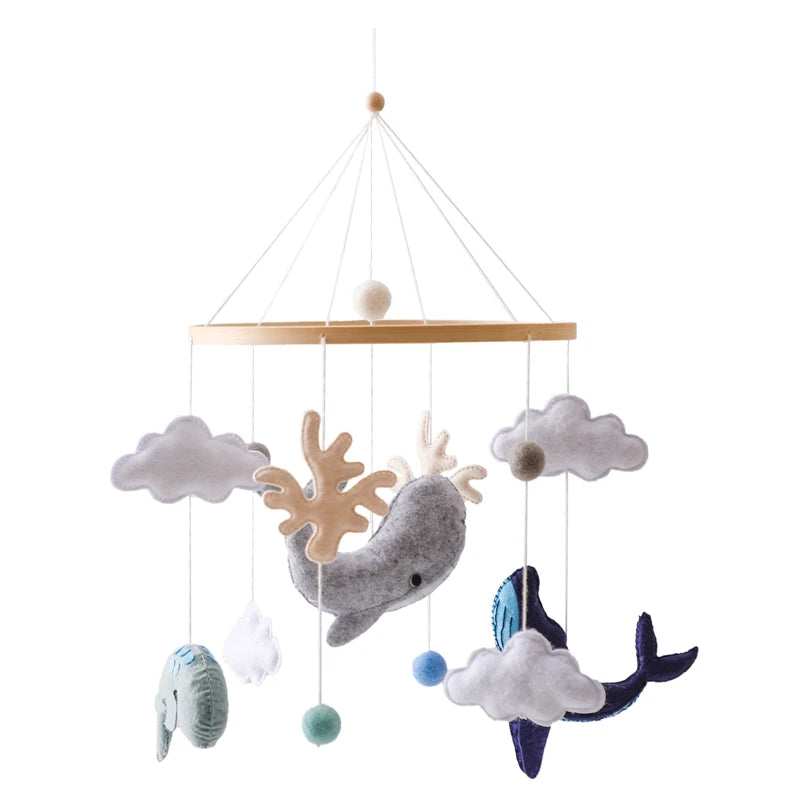 Holz & Häkel Baby Mobile – Stern-Pendeln für das Babybett - Glanzhaut