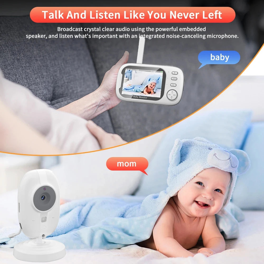 Cdycam 3,5 Zoll Kabellose Babyphone Temperatur & Kameraüberwachung-Wireless - Glanzhaut