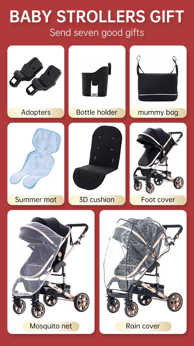 3-in-1 Baby Kinderwagen - Glanzhaut