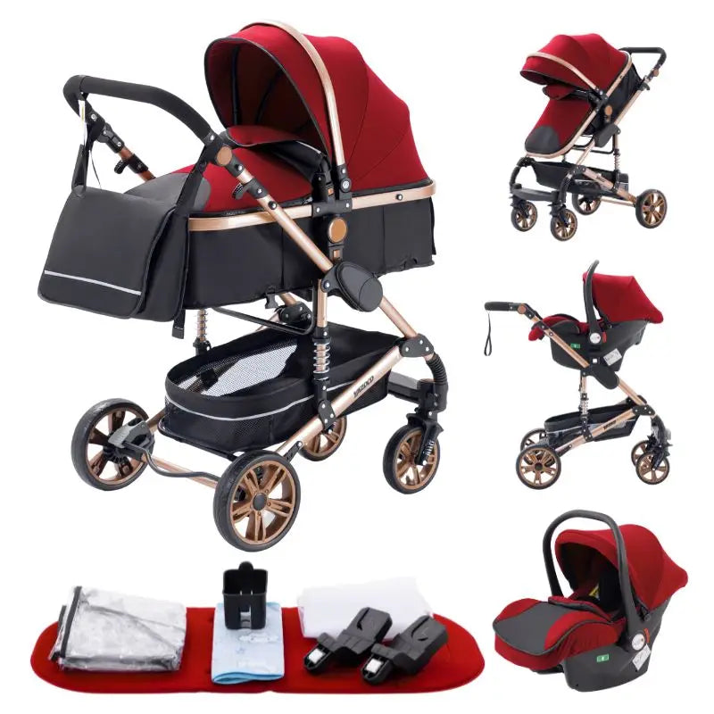 3-in-1 Baby Kinderwagen - Glanzhaut