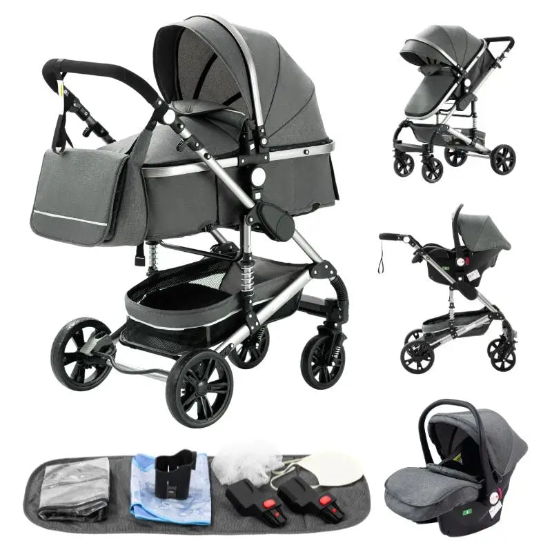 3-in-1 Baby Kinderwagen - Glanzhaut