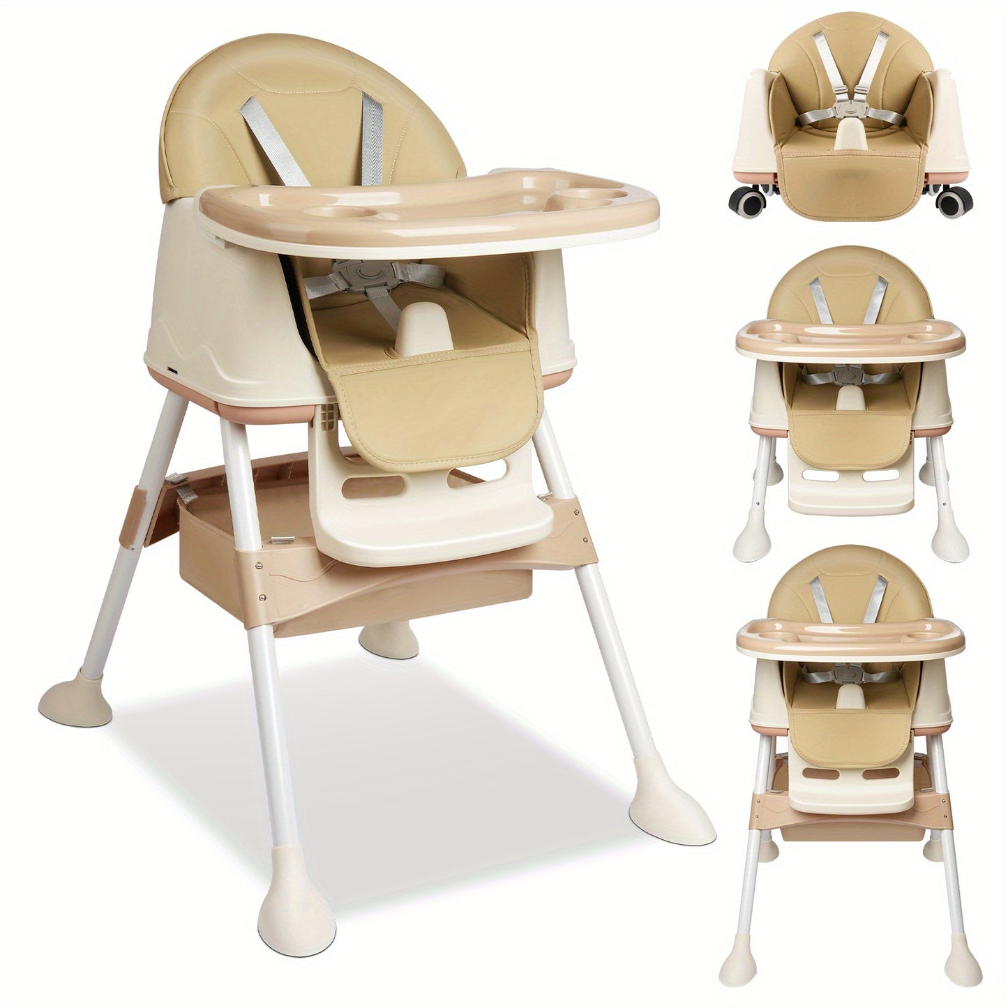 4-in-1 Hochstuhl für Babys – Verstellbar, Sicher & Leicht zu Reinigen