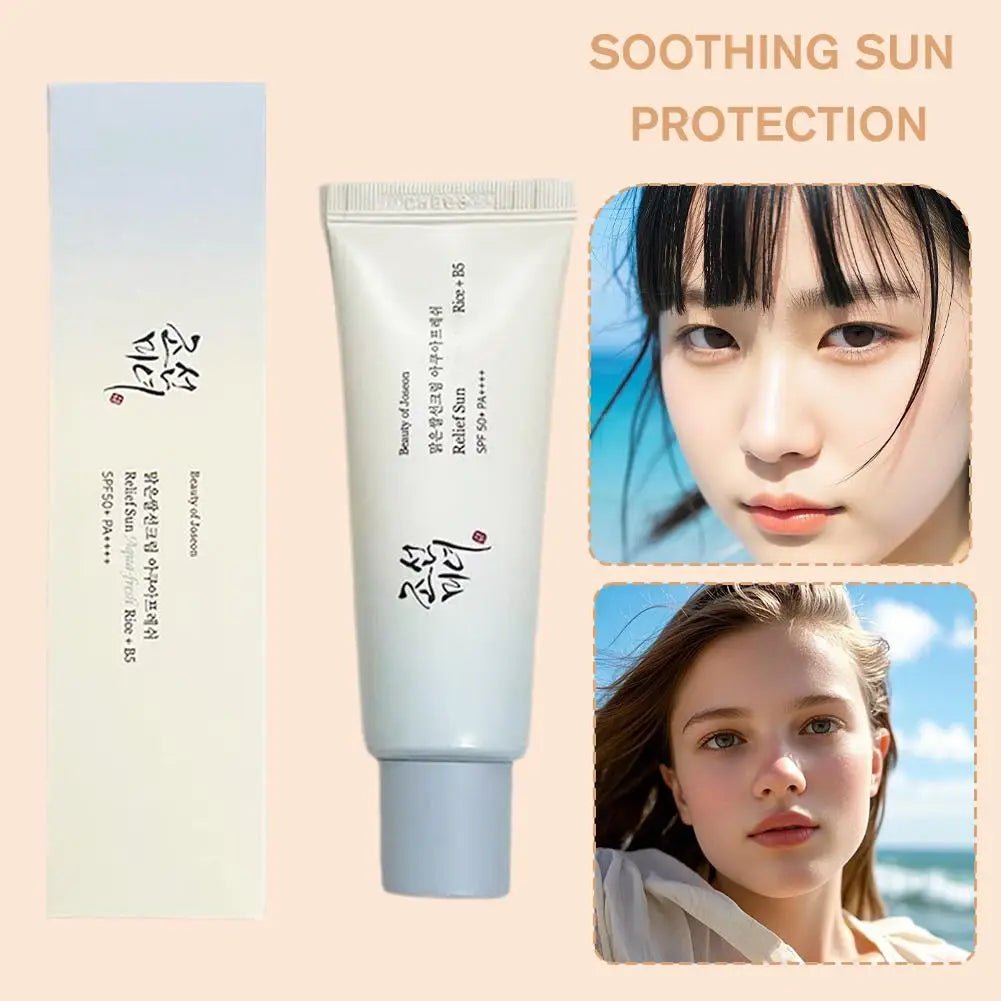 Beauty of Joseon Korean Rice + Probiotics Relief Moisturizing Face Cream SPF 50+ – Hochwirksamer Sonnenschutz mit Reisschleim & Probiotika | Für Sebum‑kontrollierte, beruhigte Haut - Glanzhaut