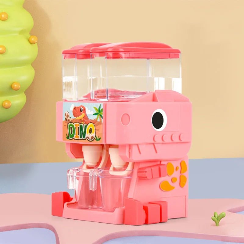 Dinosaurier Wasser- & Saftspender für Kinder – 2in1 Spielbrunnen in Pink & grün - Glanzhaut
