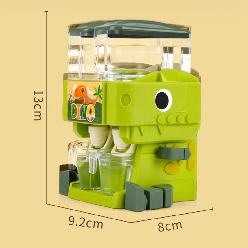 Dinosaurier Wasser- & Saftspender für Kinder – 2in1 Spielbrunnen in Pink & grün - Glanzhaut