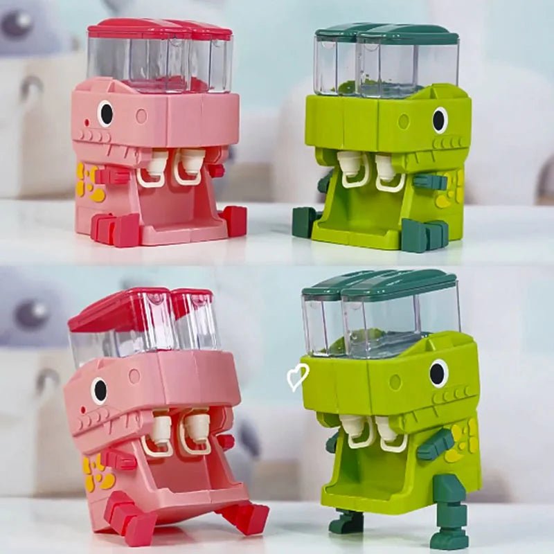 Dinosaurier Wasser- & Saftspender für Kinder – 2in1 Spielbrunnen in Pink & grün - Glanzhaut