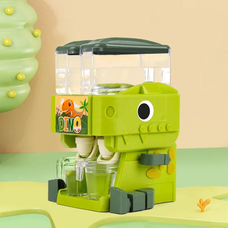 Dinosaurier Wasser- & Saftspender für Kinder – 2in1 Spielbrunnen in Pink & grün - Glanzhaut