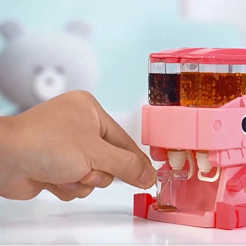 Dinosaurier Wasser- & Saftspender für Kinder – 2in1 Spielbrunnen in Pink & grün - Glanzhaut