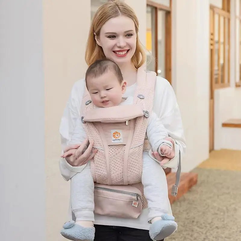 Ergonomische Babytrage mit multifunktionalem Hüftstütze – Für Neugeborene bis Kleinkinder, vielseitig tragbar (vorne und hinten), inklusive Zubehör - Glanzhaut