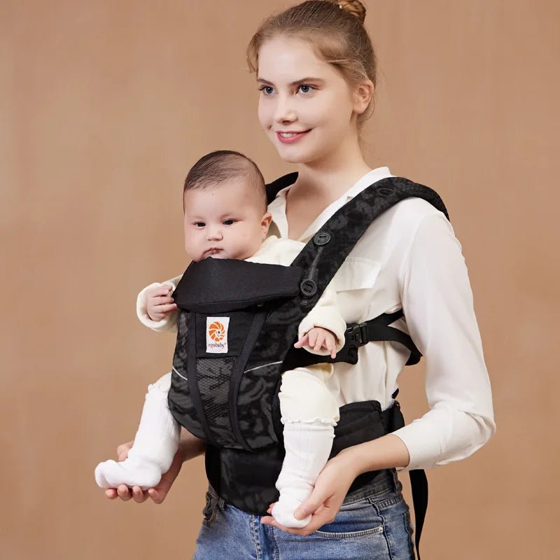 Ergonomische Babytrage mit multifunktionalem Hüftstütze – Für Neugeborene bis Kleinkinder, vielseitig tragbar (vorne und hinten), inklusive Zubehör - Glanzhaut