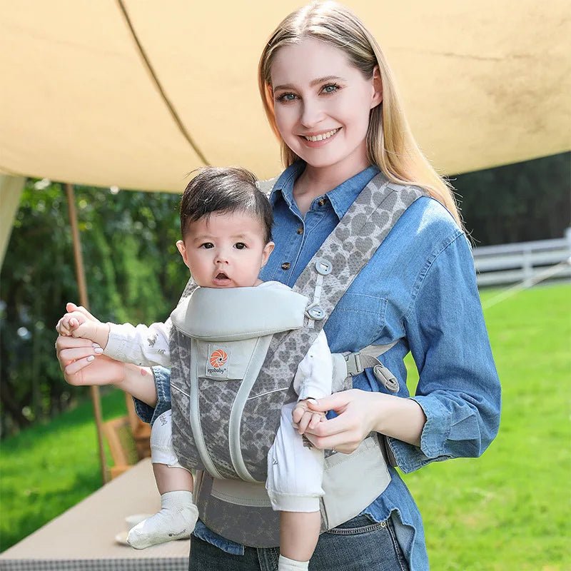 Ergonomische Babytrage mit multifunktionalem Hüftstütze – Für Neugeborene bis Kleinkinder, vielseitig tragbar (vorne und hinten), inklusive Zubehör - Glanzhaut