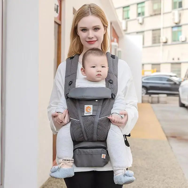 Ergonomische Babytrage mit multifunktionalem Hüftstütze – Für Neugeborene bis Kleinkinder, vielseitig tragbar (vorne und hinten), inklusive Zubehör - Glanzhaut