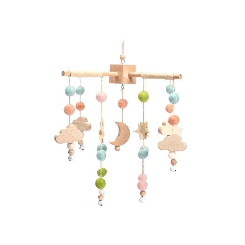 Holz & Häkel Baby Mobile – Stern-Pendeln für das Babybett - Glanzhaut