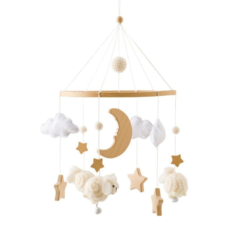 Holz & Häkel Baby Mobile – Stern-Pendeln für das Babybett - Glanzhaut