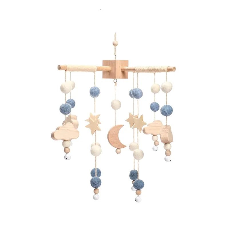 Holz & Häkel Baby Mobile – Stern-Pendeln für das Babybett - Glanzhaut