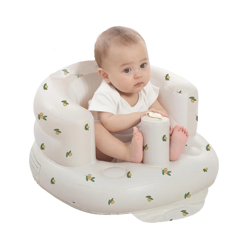 Inflatable Baby Seat for Babies 3-36 Months,Built in Air Pump Children Baby Sofa,Bumbo Seat for Learning to Sit,Feeding,Camping - Glanzhaut