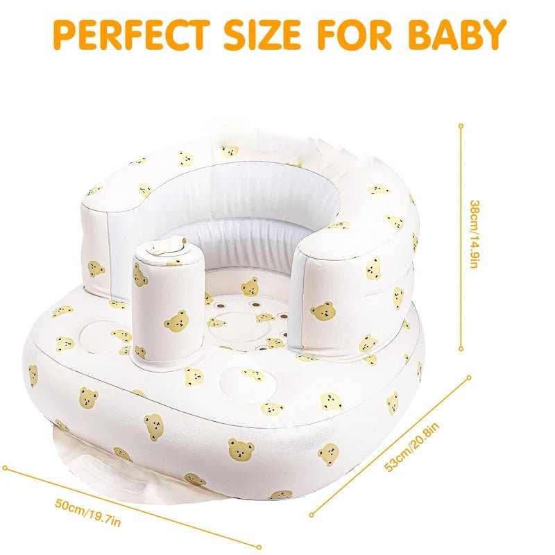 Inflatable Baby Seat for Babies 3-36 Months,Built in Air Pump Children Baby Sofa,Bumbo Seat for Learning to Sit,Feeding,Camping - Glanzhaut