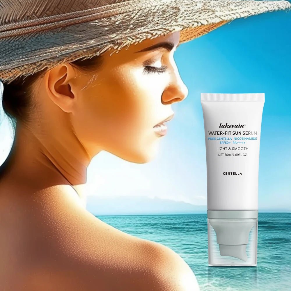 Lakerain Centella Hyalu-cica Water-Fit Sun Serum Sonnencreme SPF 50+ – UV-Schutz & Antioxidativer Pflege – Feuchtigkeitsspendende Isolation Cream für Gesicht - Glanzhaut