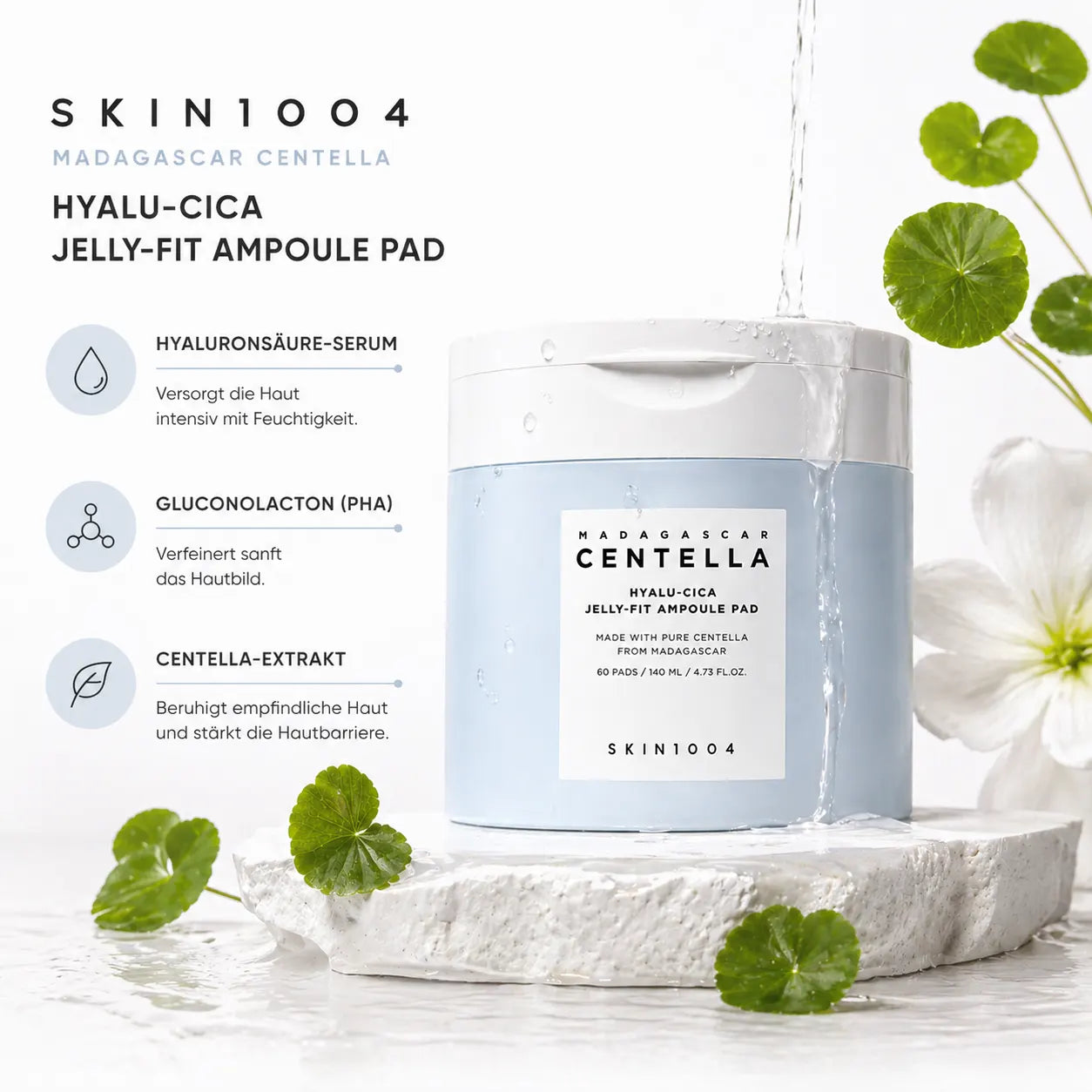 SKIN1004 Madagascar Centella Hyalu-Cica Jelly-Fit Ampoule Pads 140 ml