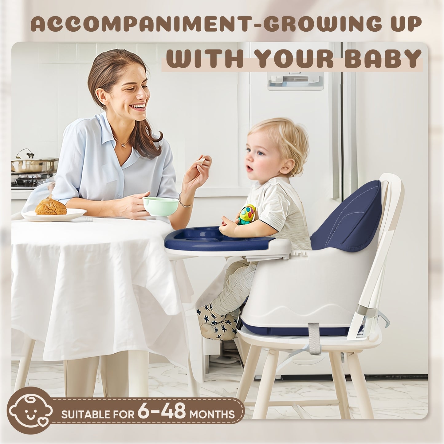 4-in-1 Hochstuhl für Babys – Verstellbar, Sicher & Leicht zu Reinigen