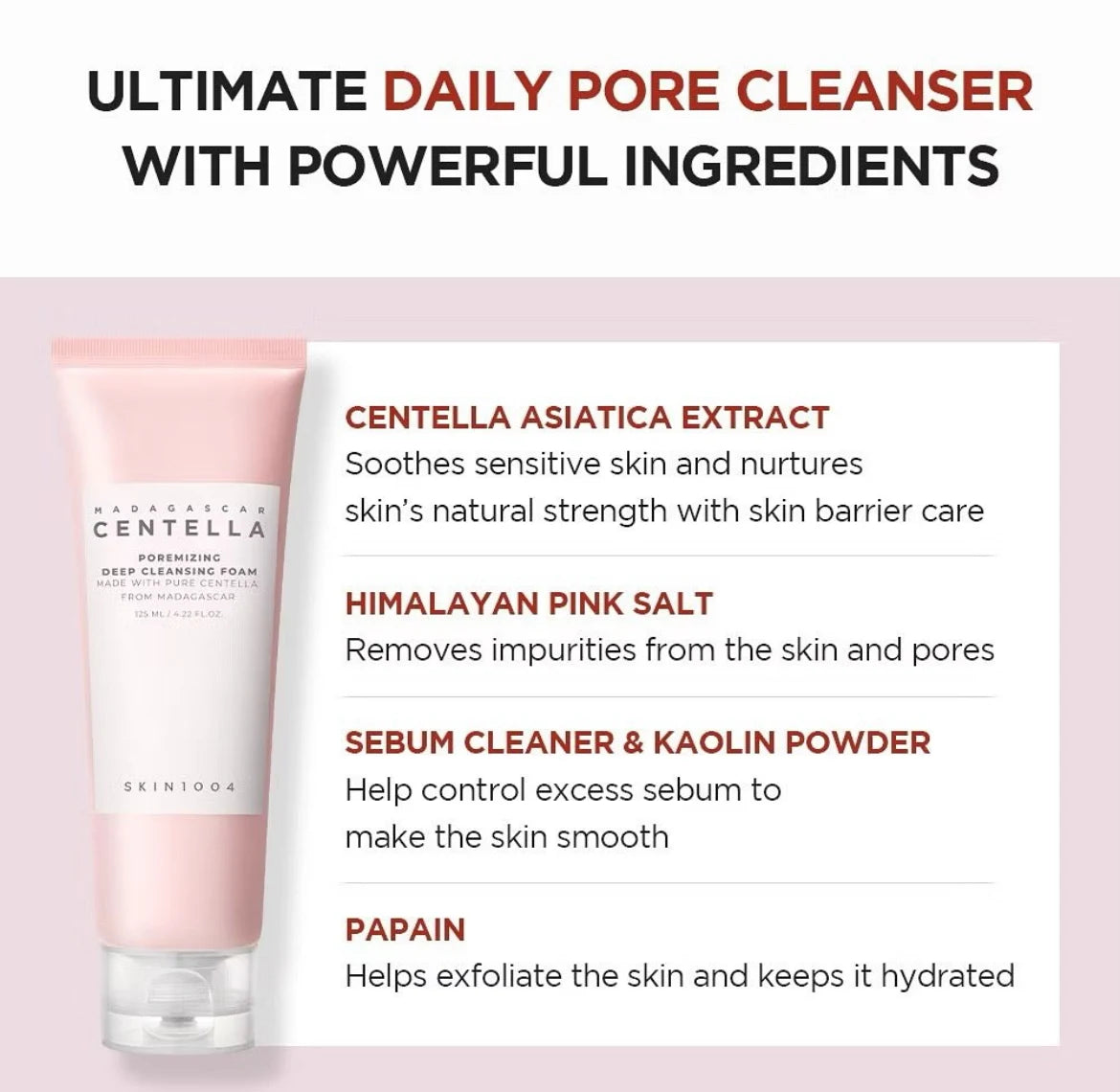 Skin1004 Madagascar Centella Poremizing Deep Cleansing Foam – 125 ml