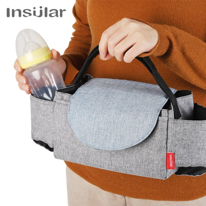 Wickeltasche mit Flaschenhalter - Glanzhaut