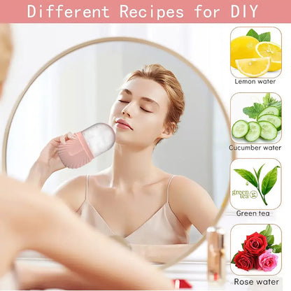 Gesichts-Eisroller-Set – Edelstahl-Face Roller & Gua Sha – Kühlende Massage für Gesichtspflege - Glanzhaut