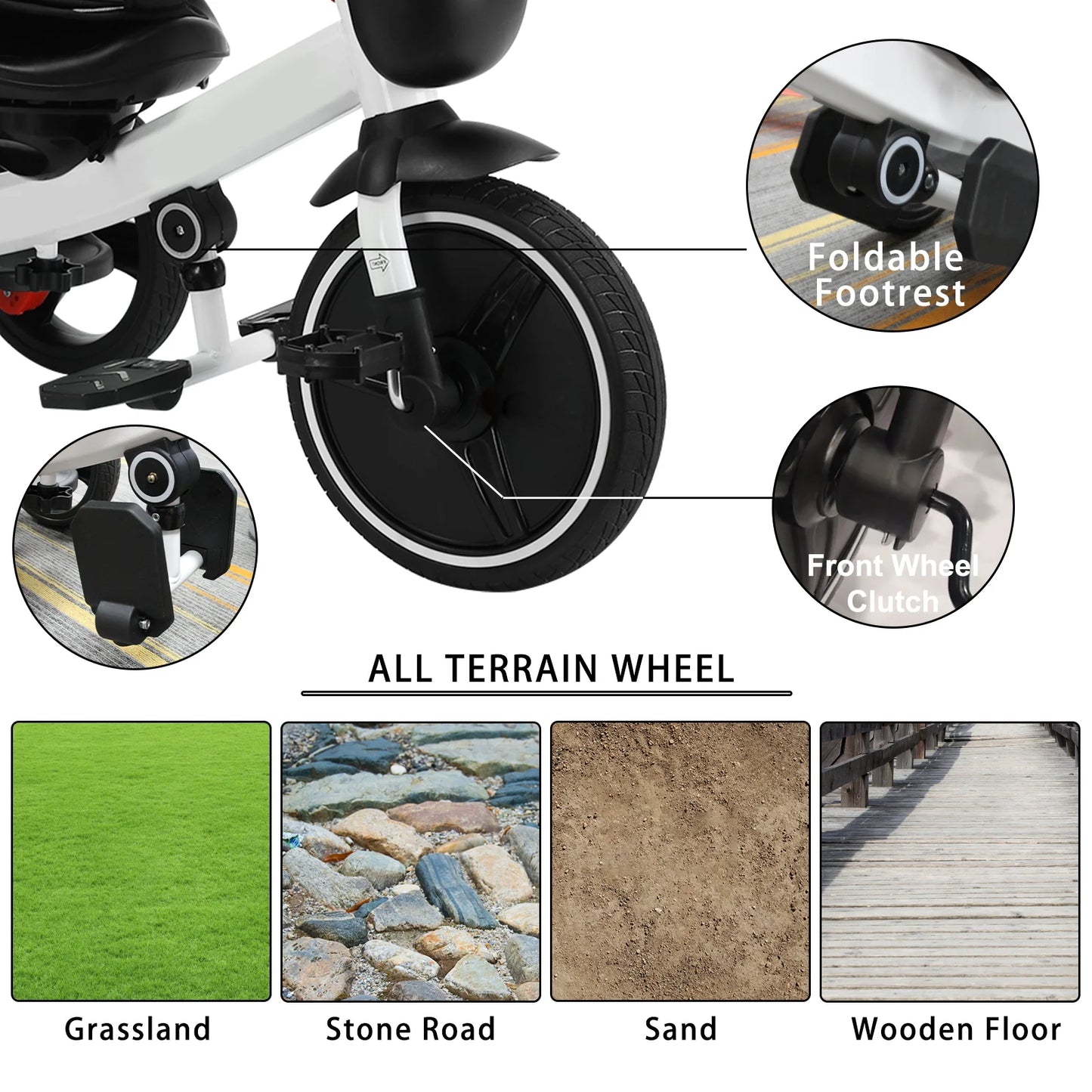 Ubravoo Baby Stroller Tricycle Ride Bike – 5-in-1