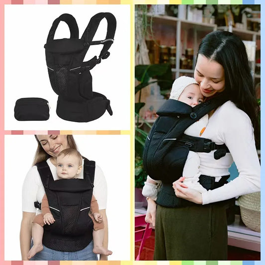 Ergonomische Babytrage mit multifunktionalem Hüftstütze – Für Neugeborene bis Kleinkinder, vielseitig tragbar (vorne und hinten), inklusive Zubehör - Glanzhaut