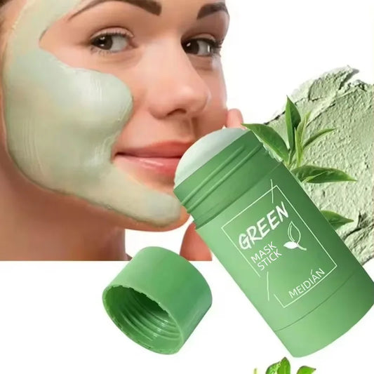 Grüner Tee & Auberginen Festes Reinigungsmaske – Tiefenreinigung, Porenverfeinerung, Anti-Mitesser, Öl-Kontrolle & Antioxidativer Schutz - Glanzhaut
