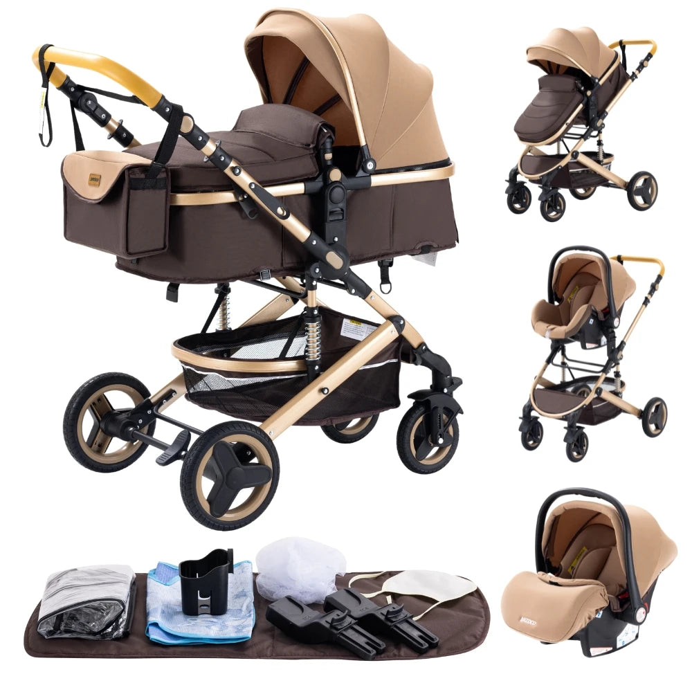 3-in-1 Baby Kinderwagen - Glanzhaut