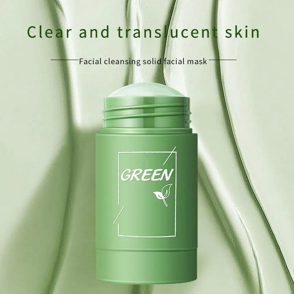 Grüner Tee & Auberginen Festes Reinigungsmaske – Tiefenreinigung, Porenverfeinerung, Anti-Mitesser, Öl-Kontrolle & Antioxidativer Schutz - Glanzhaut