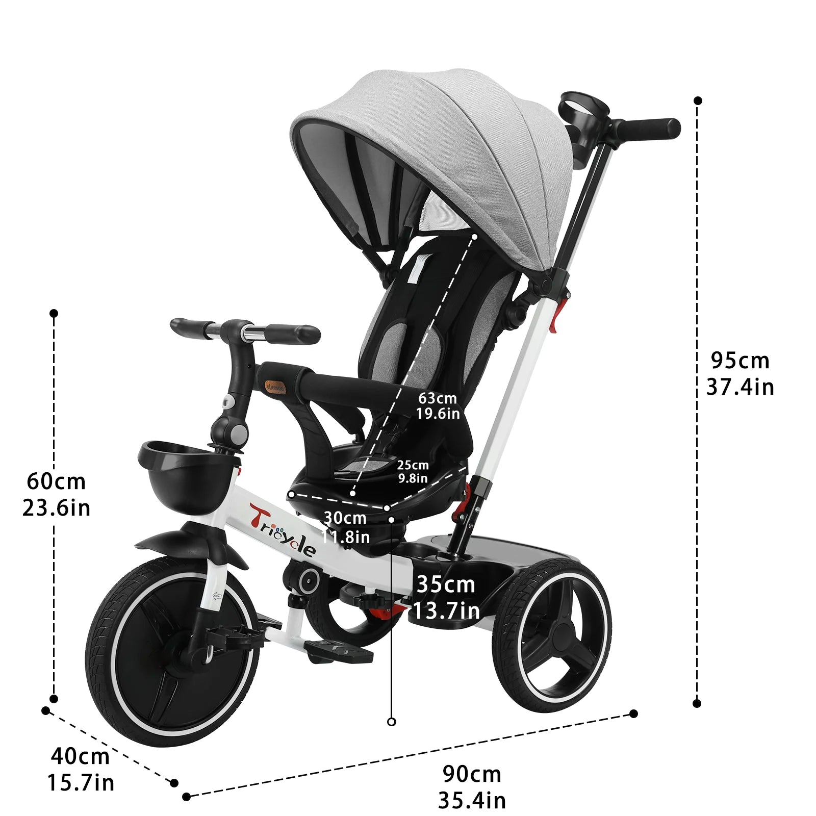 Ubravoo Baby Stroller Tricycle Ride Bike – 5-in-1